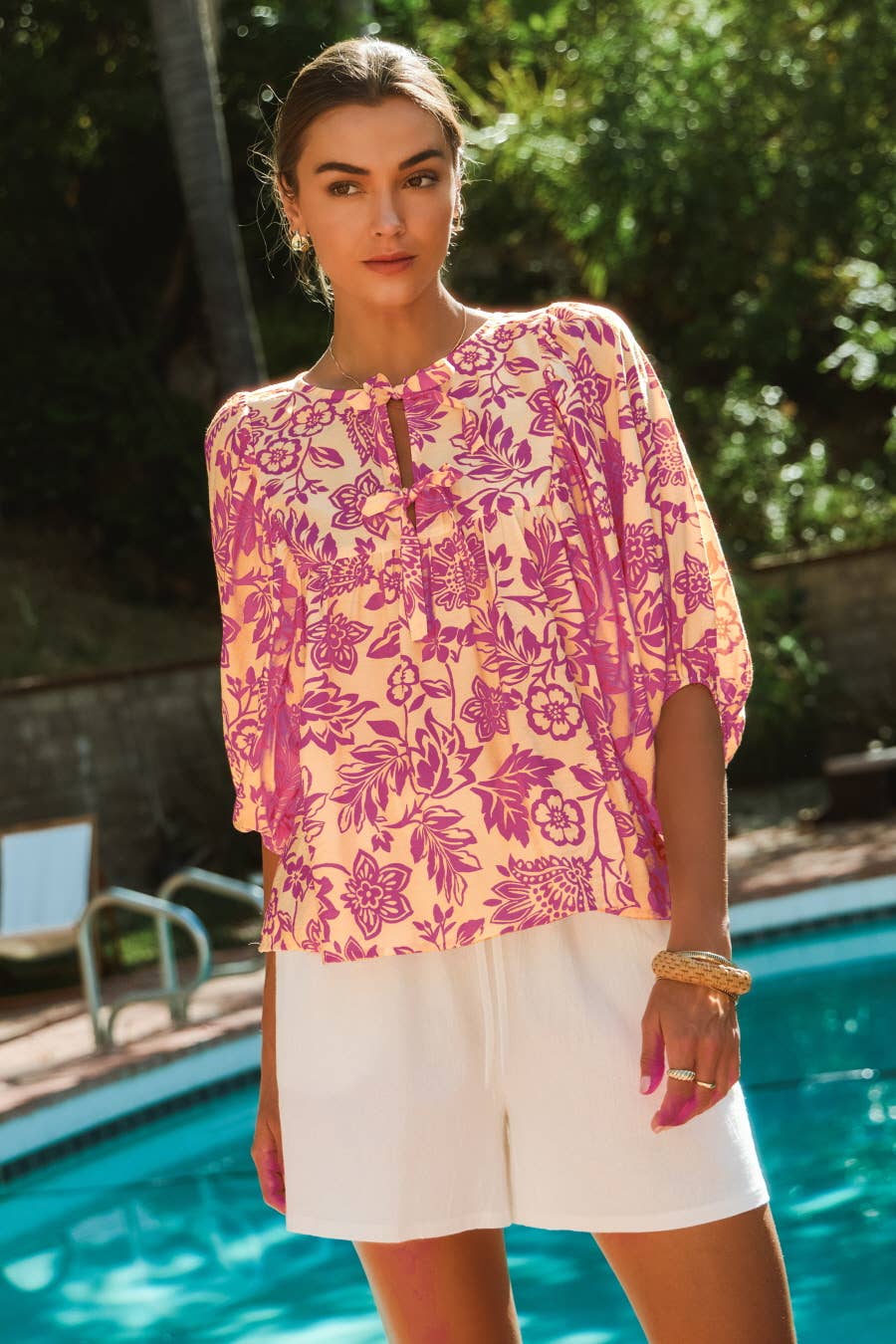 Peony Pink Wave Blouse