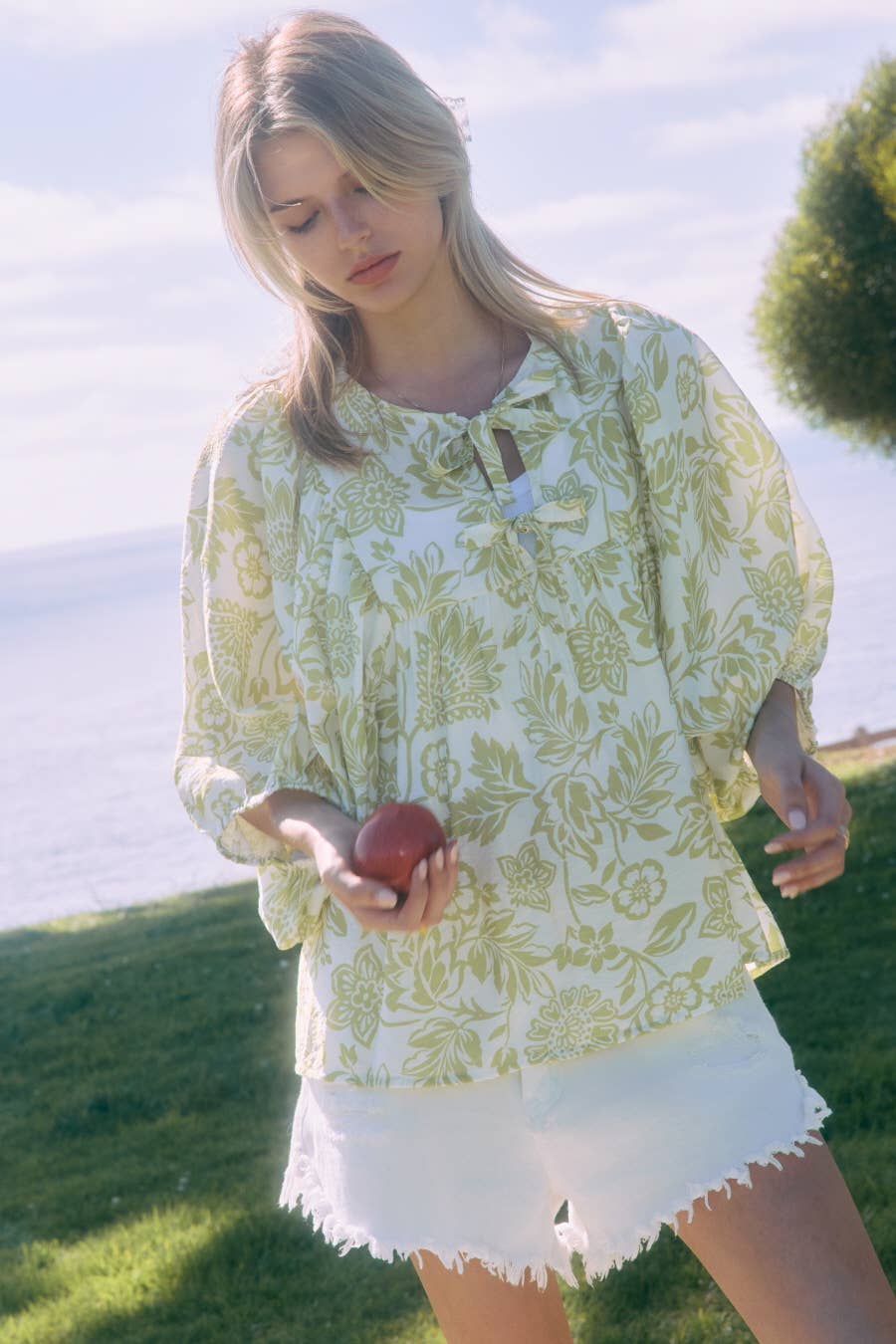 Peony Pink Wave Blouse
