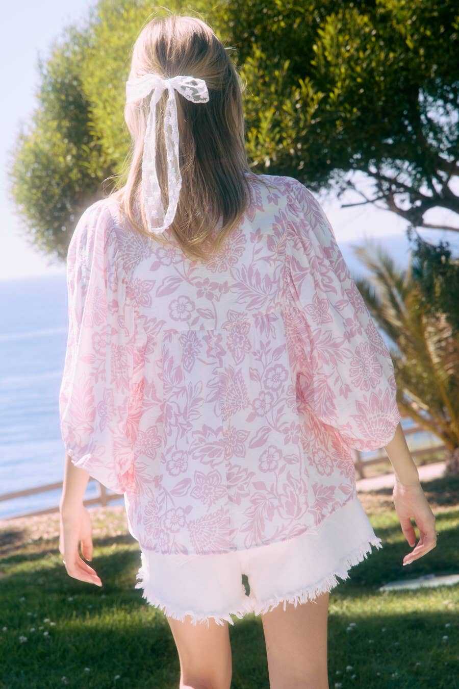 Peony Pink Wave Blouse