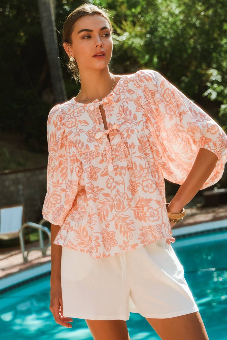 Peony Pink Wave Blouse