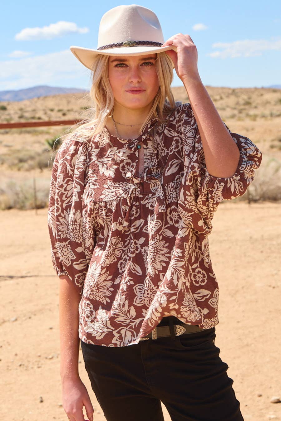 Peony Pink Wave Blouse