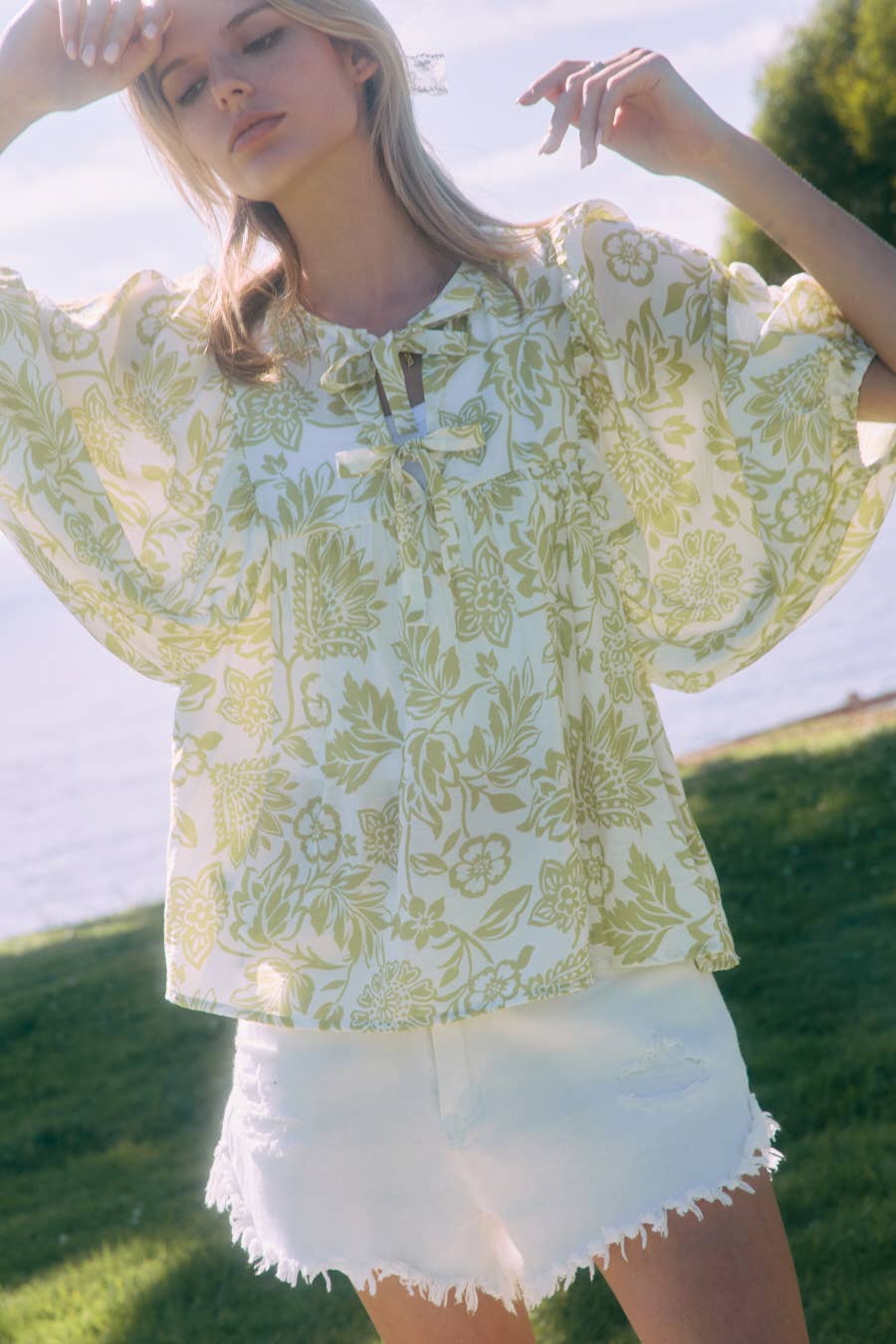 Peony Pink Wave Blouse