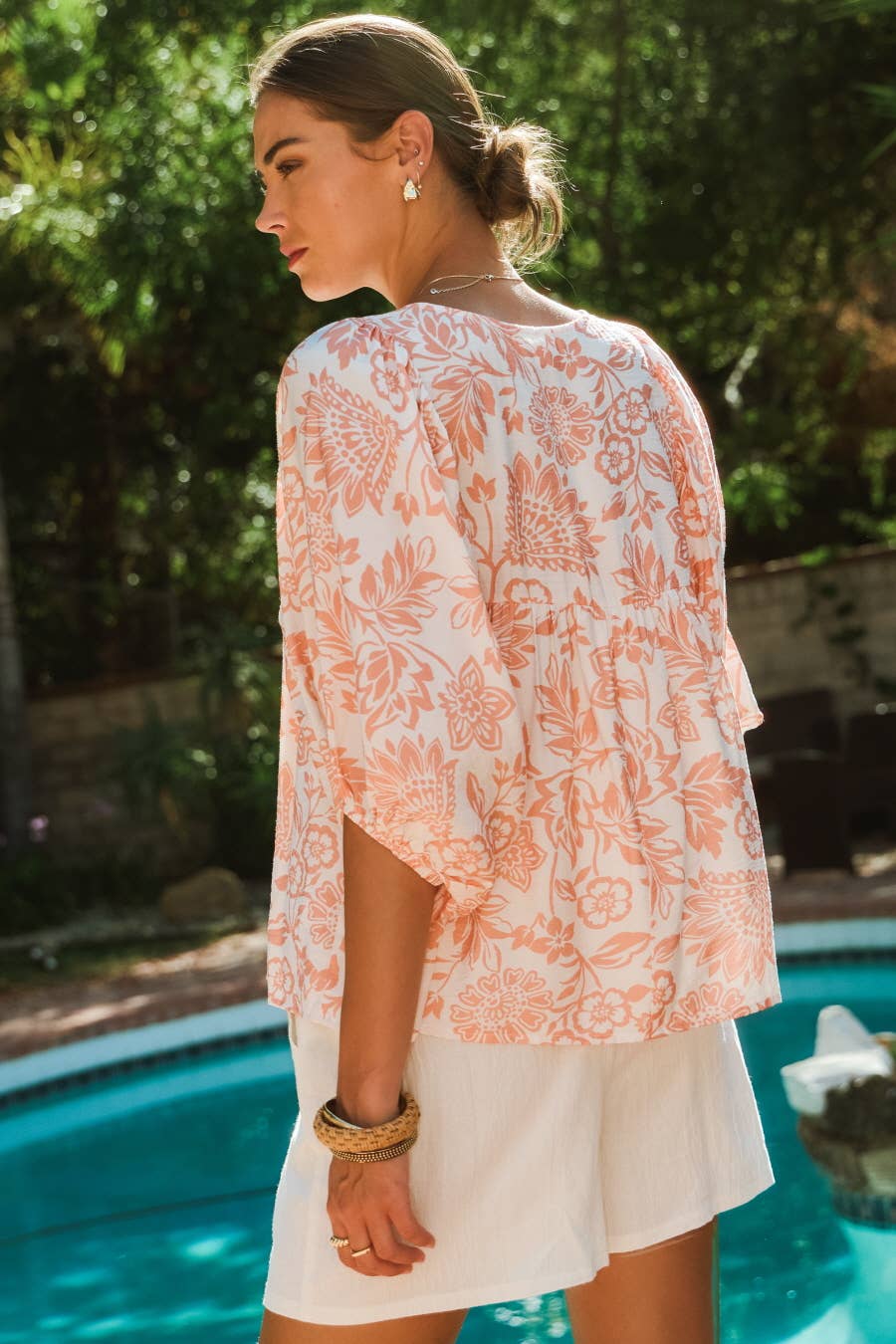 Peony Pink Wave Blouse