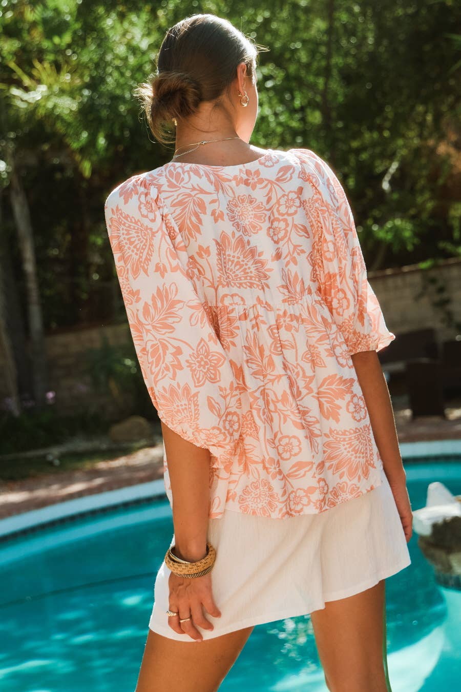 Peony Pink Wave Blouse