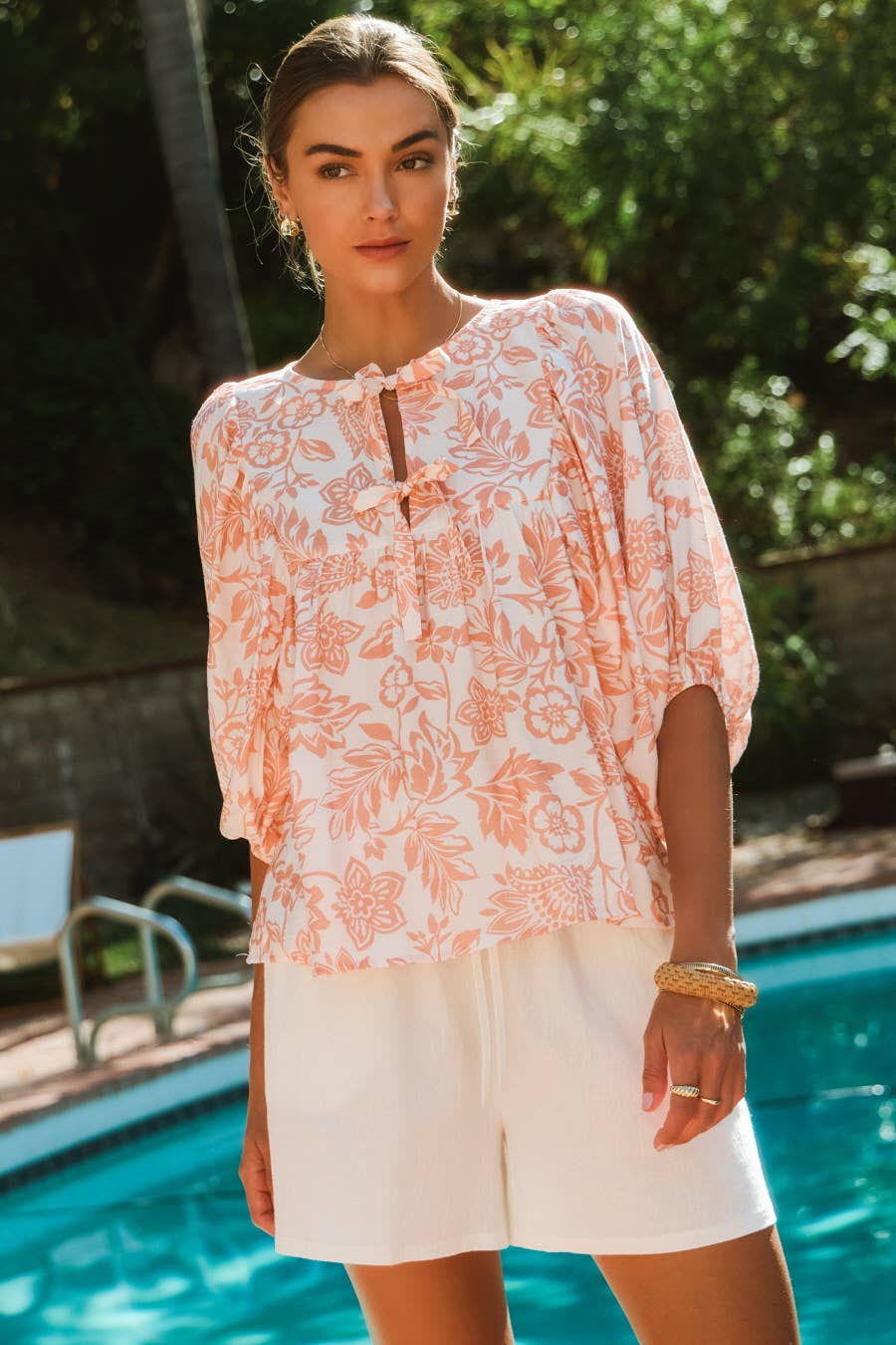 Peony Pink Wave Blouse