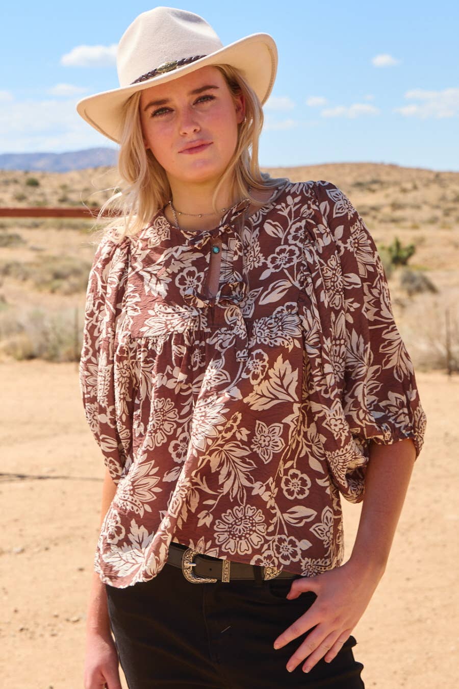 Peony Pink Wave Blouse