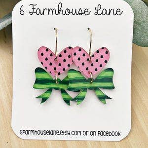 Watermelon Dangle Earrings: Bright Acrylic Fruit Jewelry
