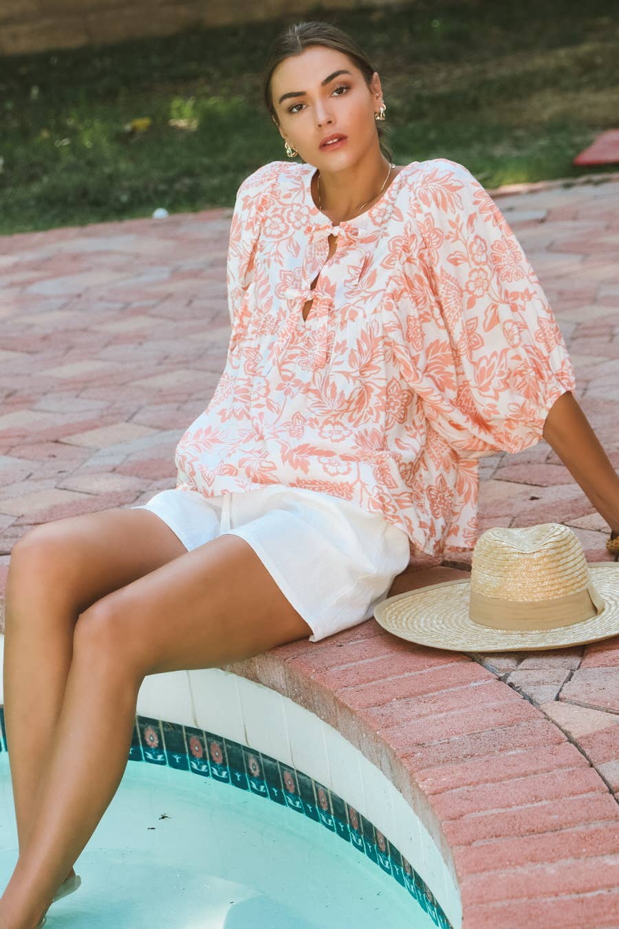 Peony Pink Wave Blouse
