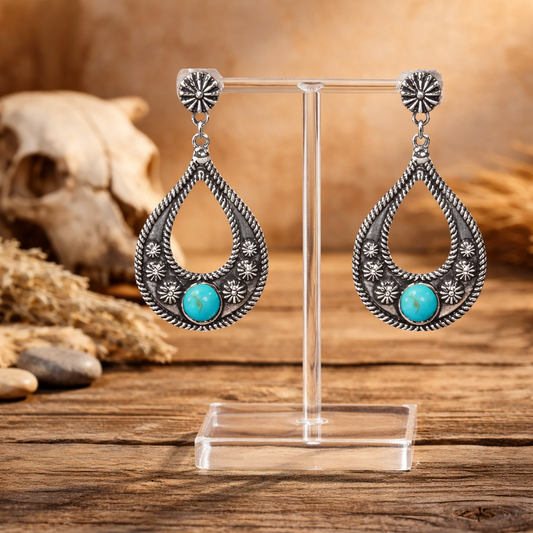 Turquoise Concho Earrings