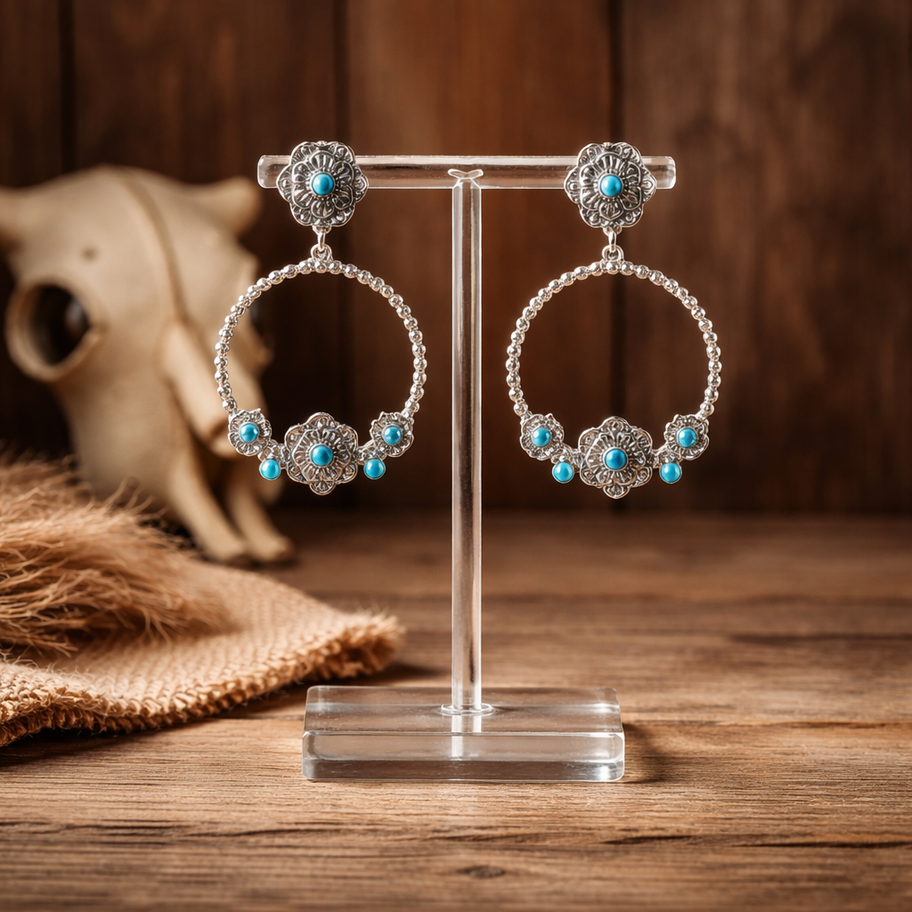 Turquoise Flower Earrings